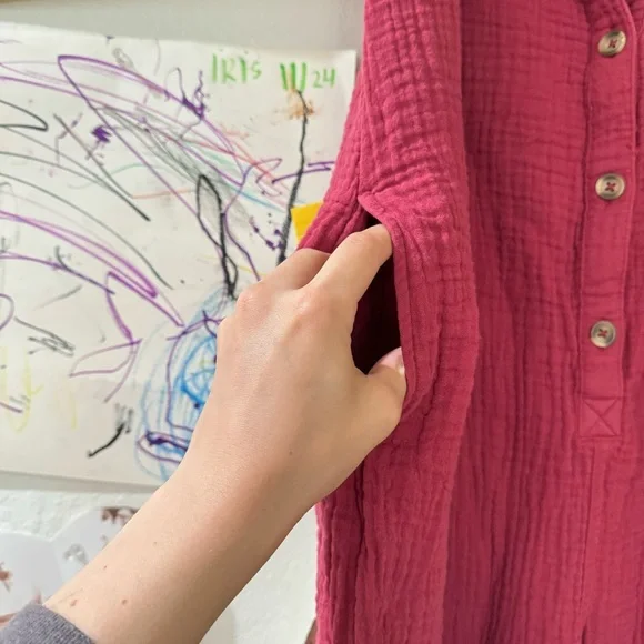 Gauze Maternity Jumpsuit Isabel Maternity Red
Cotton Pull On Pockets Crop S - Picture 6 of 9